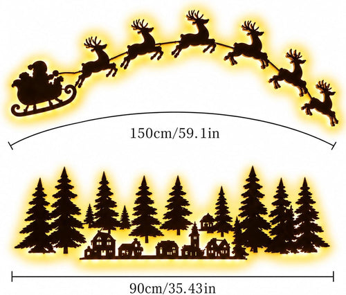 Illuminated Christmas Reindeer Wall Art